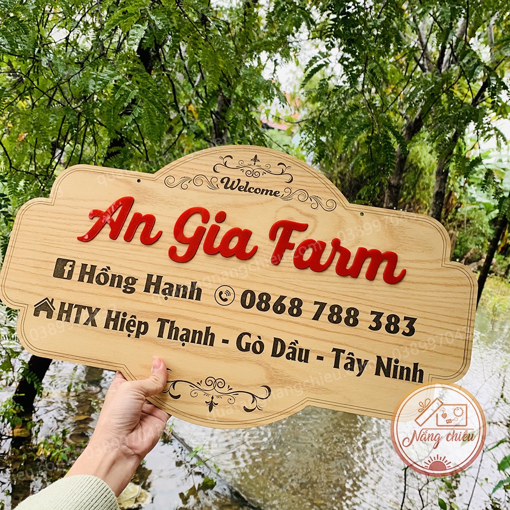 Bảng Gỗ - Khắc Tên Shop - Chụp Ảnh - Check in Sản Phẩm