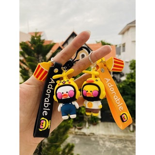 ❌❌Móc khoá vịt Lalafanfan đáng yêu mũ bảo hiểm có mút dán xe ❌❌
