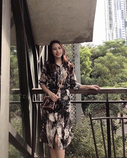 Đầm bầu sơ mi dáng dài (tặng đai)