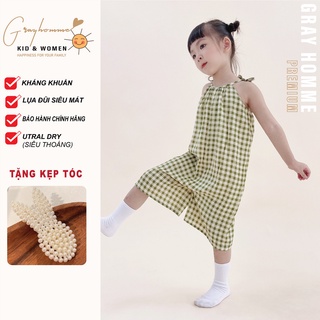 JUMSUIT Bé Gái Nhiều Màu GRAYHOMME Chất Linen mềm nhẹ, kháng khuẩn, siêu mát, cử động thoải mái JUM002