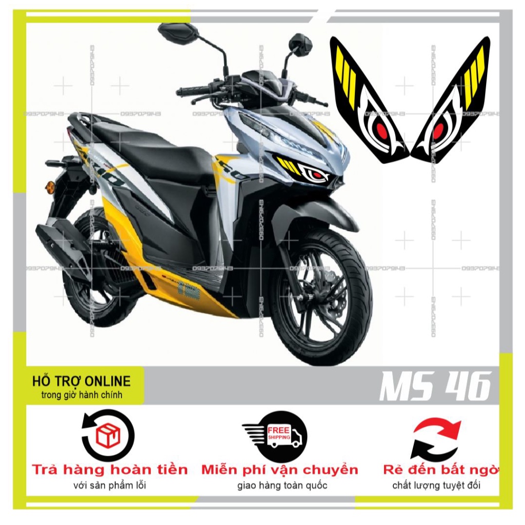 TEM DÁN ĐÈN SƯƠNG MÙ XE VARIO 2020 (DECAL TRONG SUỐT) MS 46 - SHINDECAL 2