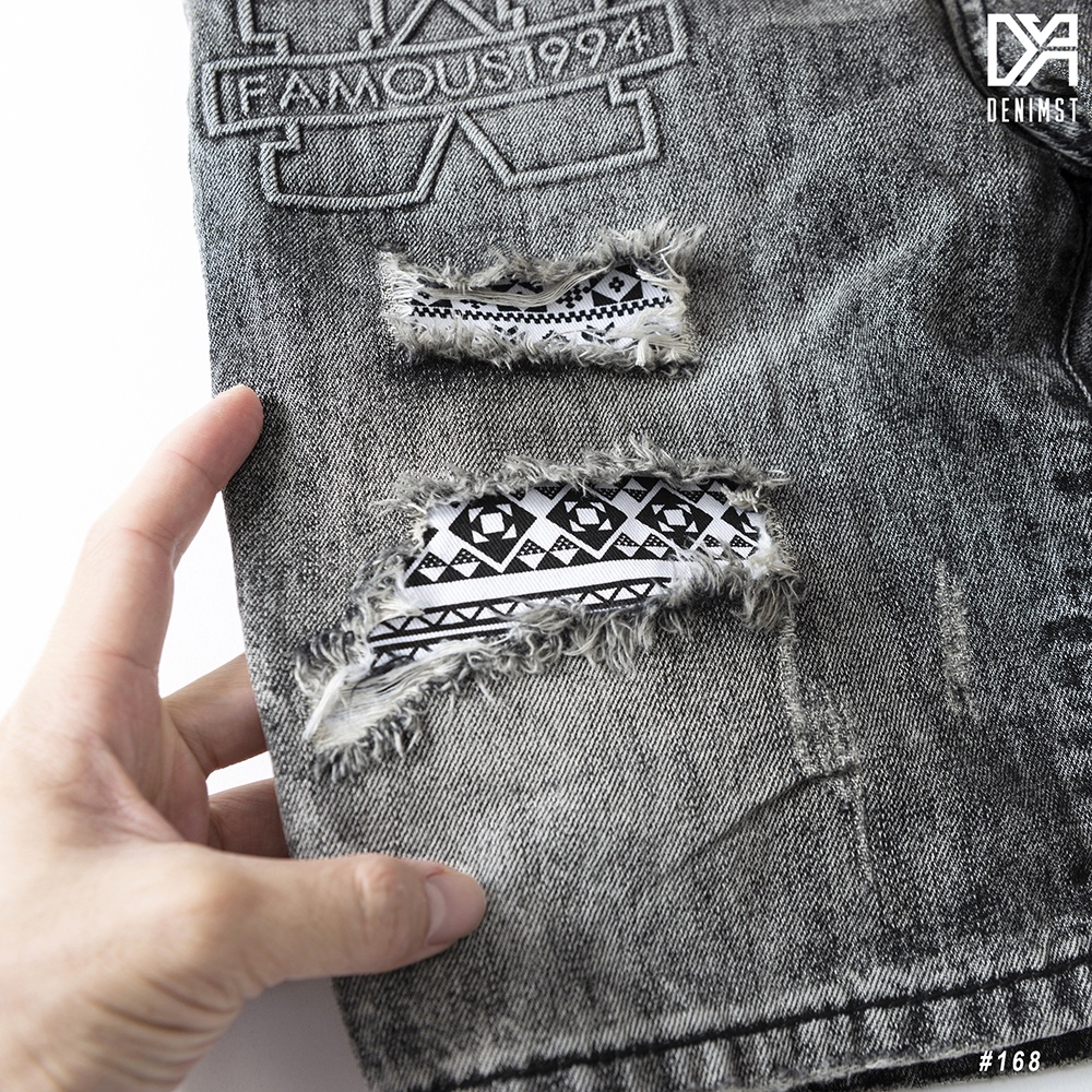 Quần Short Nam FAMOUS DENIMST 168 Chất Liệu Jean, Dáng Slim Fit