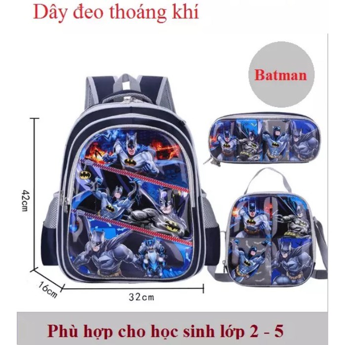 [Set 3 món ] Balo kéo 6 bánh xe cho bé trai có 03 món Balo kéo + Túi đeo vai + Túi bút cho học sinh tiểu học