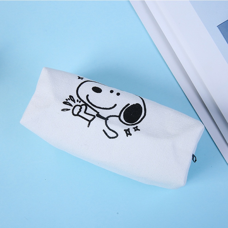 Túi Đựng Bút Bằng Vải Canvas Cỡ Lớn In Họa Tiết Hoạt Hình Snoopy / Gấu Đáng Yêu