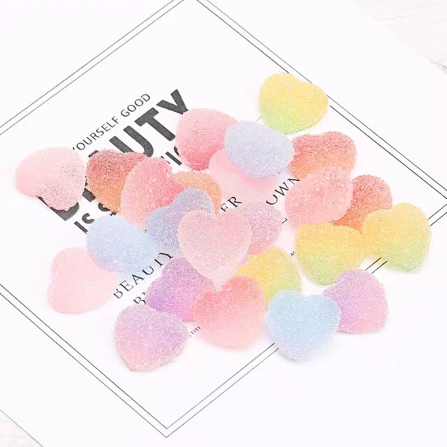 Charm kẹo tim đường màu ombre