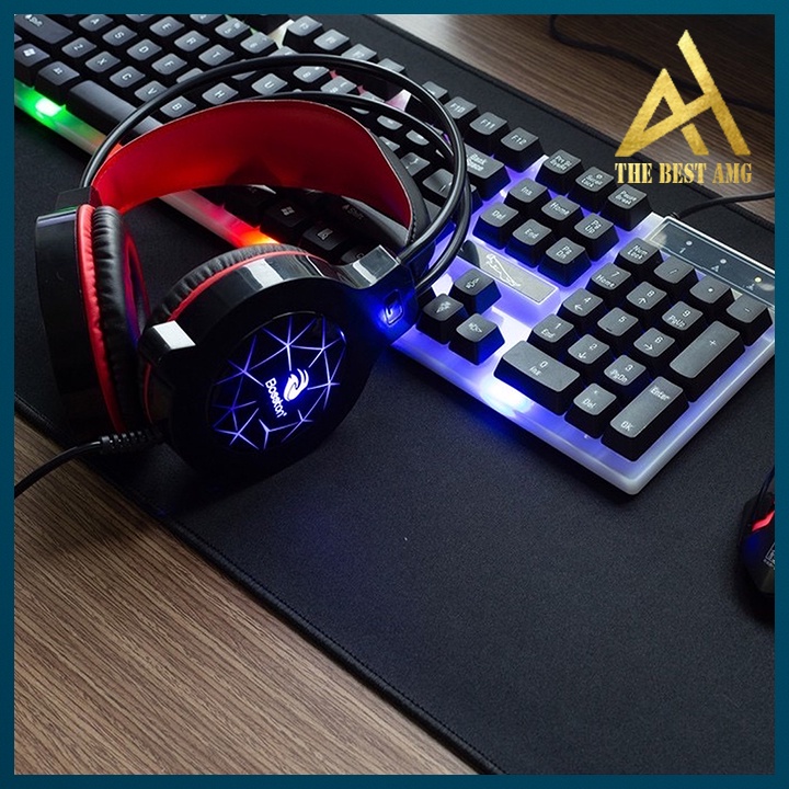Tai Nghe Headphone Gaming Đèn LED 7 Màu Có Mic BOSSTON HS-09 Tai Nghe Nhạc Máy Vi Tính PC Laptop Chuyên Game Có Dây