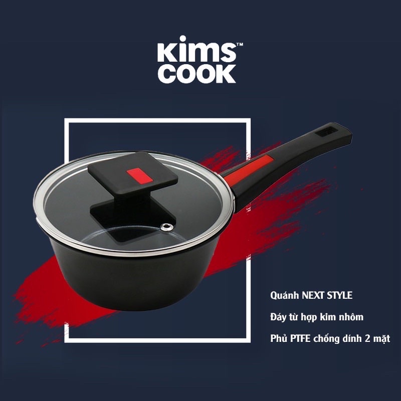 Quánh Chống Dính 2 Mặt KimsCook Đáy Từ Hợp Kim Nhôm 16cm