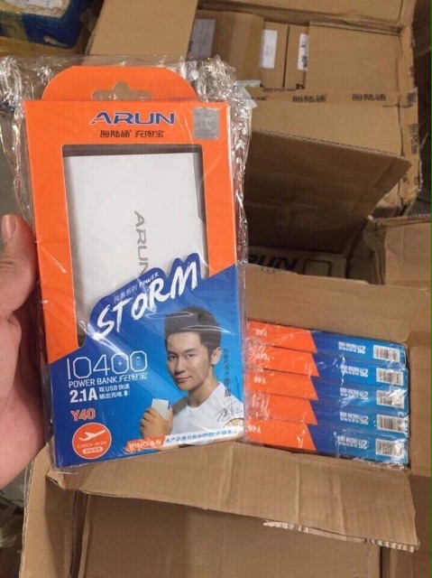 Sạc dự phòng ARUN 10400mAh Y-40 2017 STORM Chính Hãng