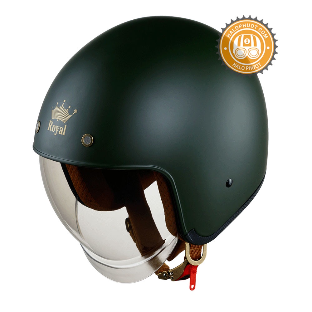 [Chính hãng] Nón bảo hiểm kính âm Royal M139 Rêu xanh lính (tặng balo rút)