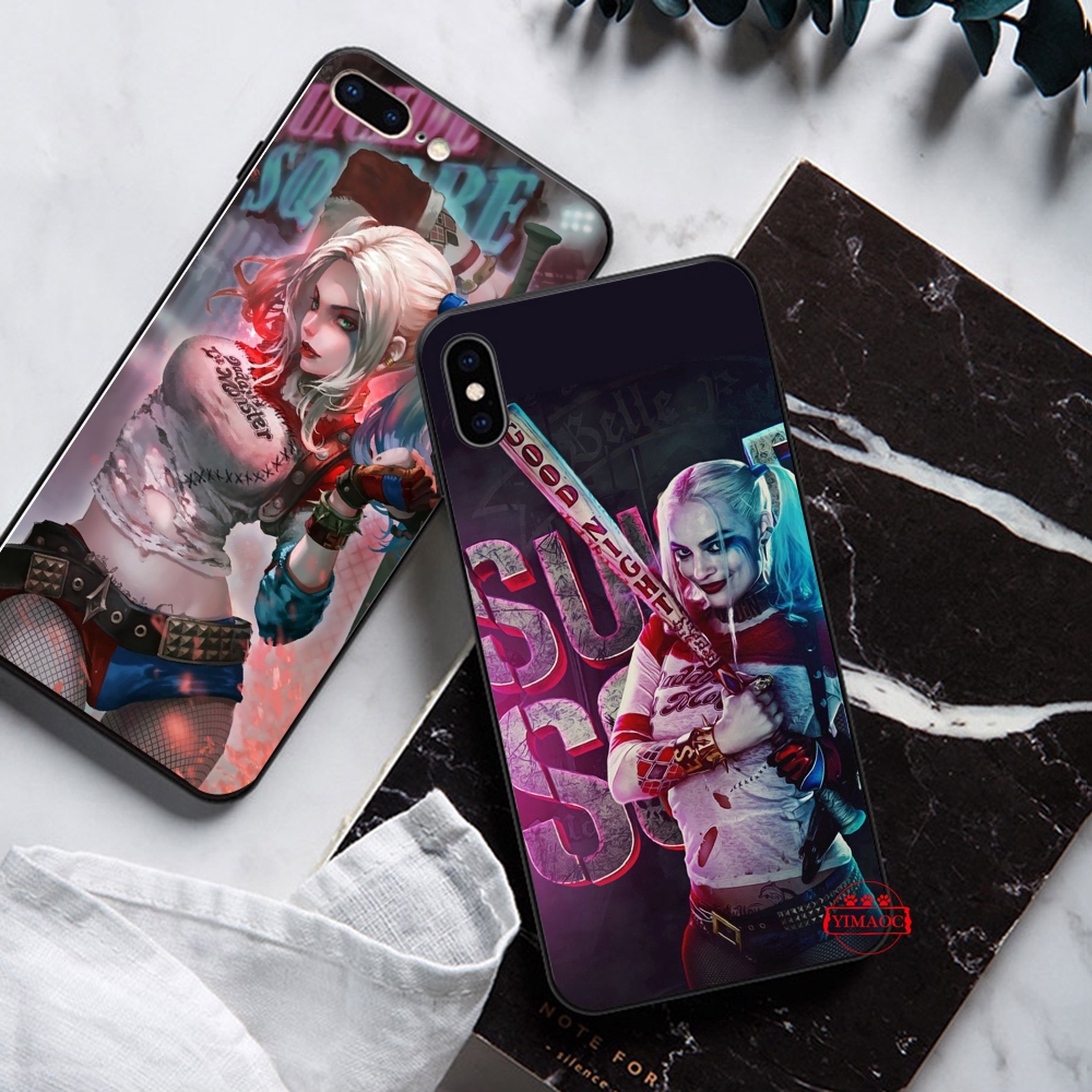 Ốp điện thoại mềm harley quinn cho iPhone XS Max XR X 11 Pro 7 8 6 6S Plus 58A