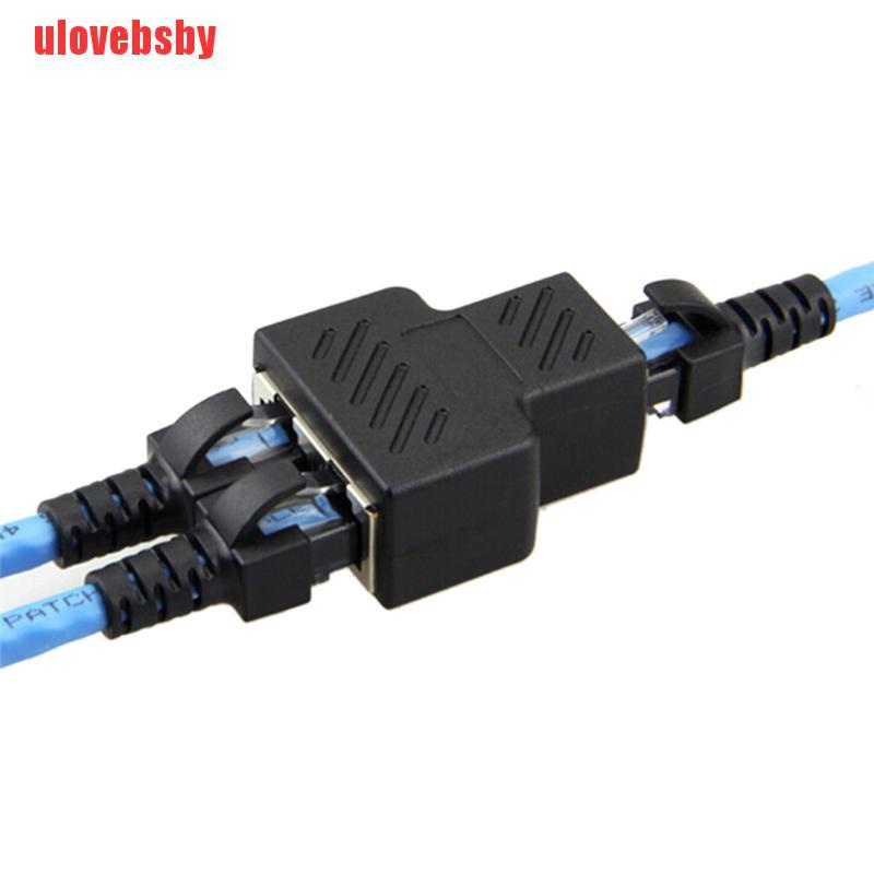 [ulovebsby]1 to 2 LAN ethernet Network Cable RJ45 Splitter Plug Adapter Connector