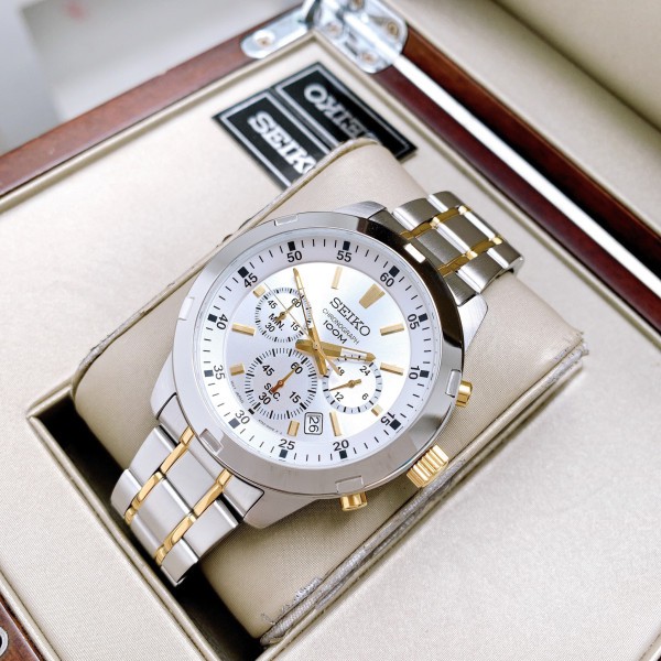 Đồng hồ Nam Seiko Chronograph SKS607P1 dây thép, Kính Hardlex Crystal (Kính Cứng) -chống nước - BẢO HÀNH 60 THÁNG