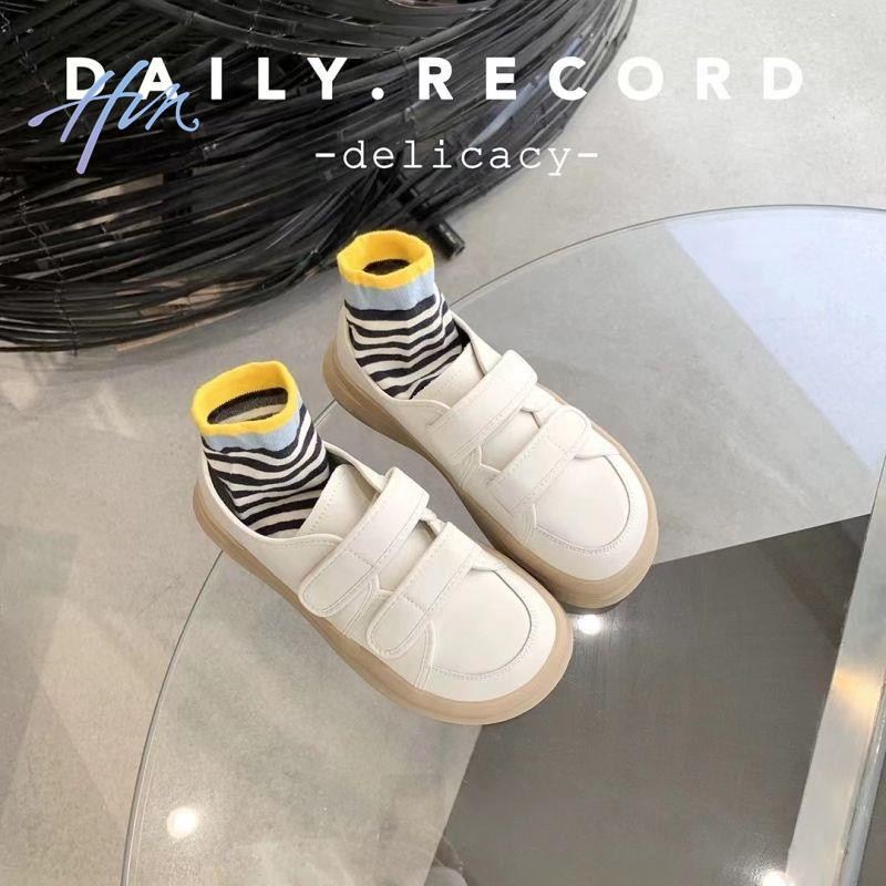 Giày Thể Thao Bằng Da Thật Đế Dày Mũi Tròn Thời Trang Mùa Thu