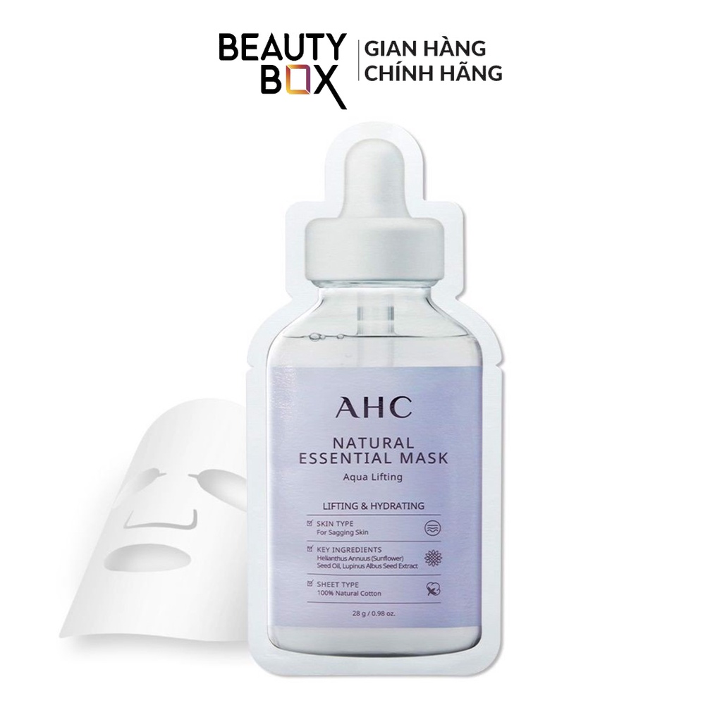 Combo 6 Mặt Nạ Giấy AHC Natural Essential (Lifting+Brightening+Nourishing) 28gx6