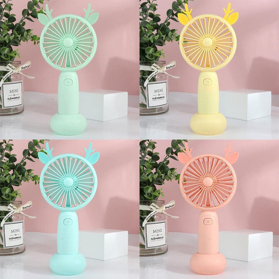 QUẠT CẦM TAY MINI 5 CÁNH HÌNH THÚ DỄ THƯƠNG-PIN SẠC-CÓ ĐẾ ĐỂ BÀN-ĐÈN LED - DALA STORE CASE | BigBuy360 - bigbuy360.vn