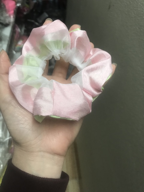 Sỉ 10 dây buộc tóc scrunchie vải bản to 4,5-5cm
