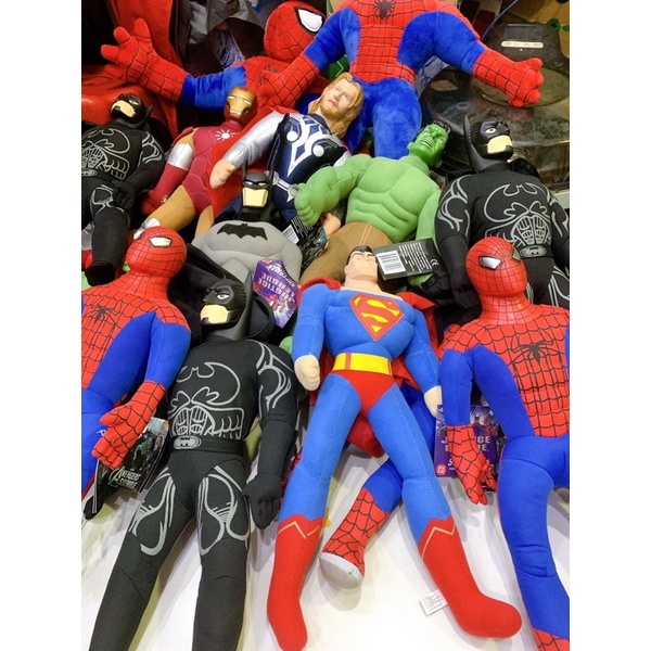 SIÊU ANH HÙNG BẰNG BÔNG MẶT NHỰA 50cm SPIDERMAN, BÁTMAN, CAPTAIN, IRONMAN, HULK, THOR, SUPERMAN