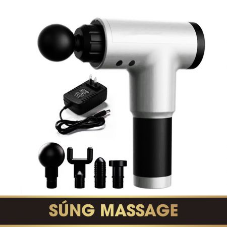 Máy massage cầm tay trị liệu 4 đầu 6 chế độ cao cấp massage cầm tay 4 đầu 6 chế độ