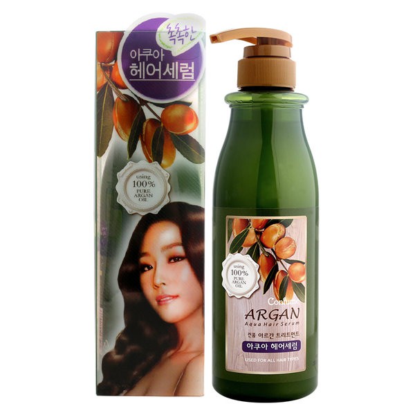 Tinh chất dưỡng tóc 100% tinh dầu Argan tạo kiểu giữ nếp (Nhập khẩu Hàn Quốc) argan treatment aqua hair serum 500ml