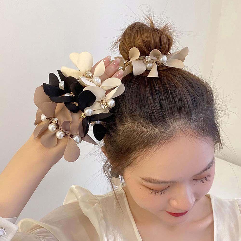 NICKOLAS Dây Cột Tóc Đuôi Ngựa Đính Đá Đơn Giản Ngọt Ngào Cho Nữ