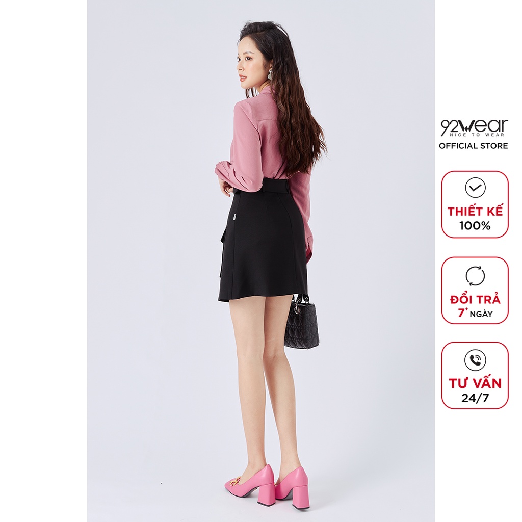 Chân váy ngắn 92WEAR thiết kế thanh lịch túi ốp trẻ trung JAA1206 | BigBuy360 - bigbuy360.vn