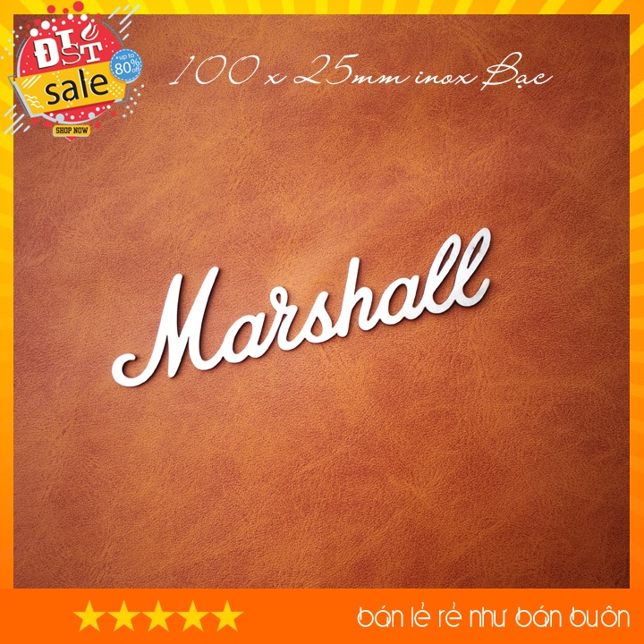 Logo marshall, logo loa marshall chữ inox cắt bằng lazer siêu chuẩn, siêu đẹp