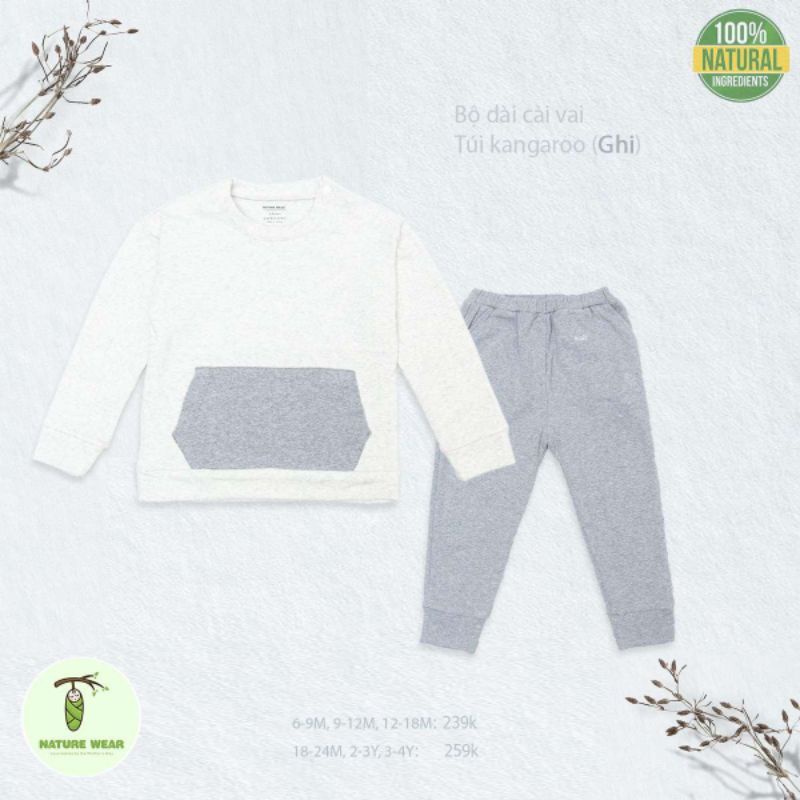 Nature wear - Bộ nỉ bamboo vải dày cao cấp cho bé 6-16kg