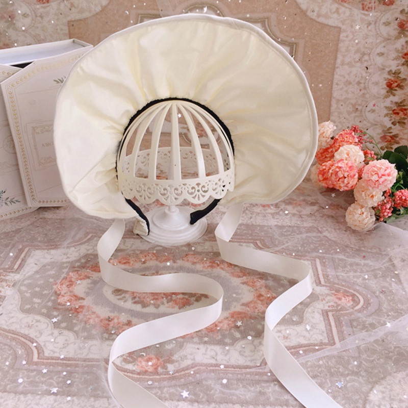Mũ Bonnet Đính Ruy Băng Phong Cách Lolita Cho Nữ