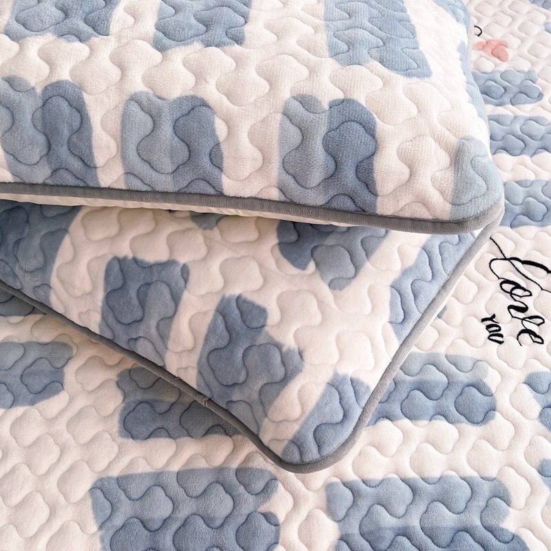 Ga gối nỉ nhung vintage mềm mịn ấm áp set 3 món bọc nệm dưới 30cm cao cấp