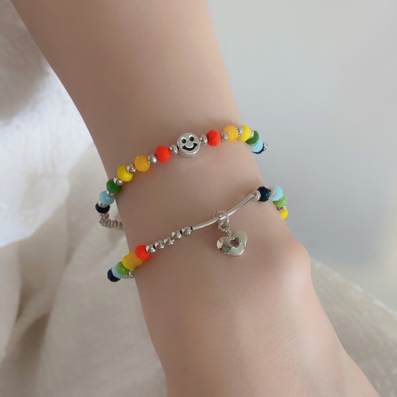 Vòng Tay Chuỗi Hạt Nhiều Màu Phong Cách Hàn Quốc Cổ Điển Thời Trang