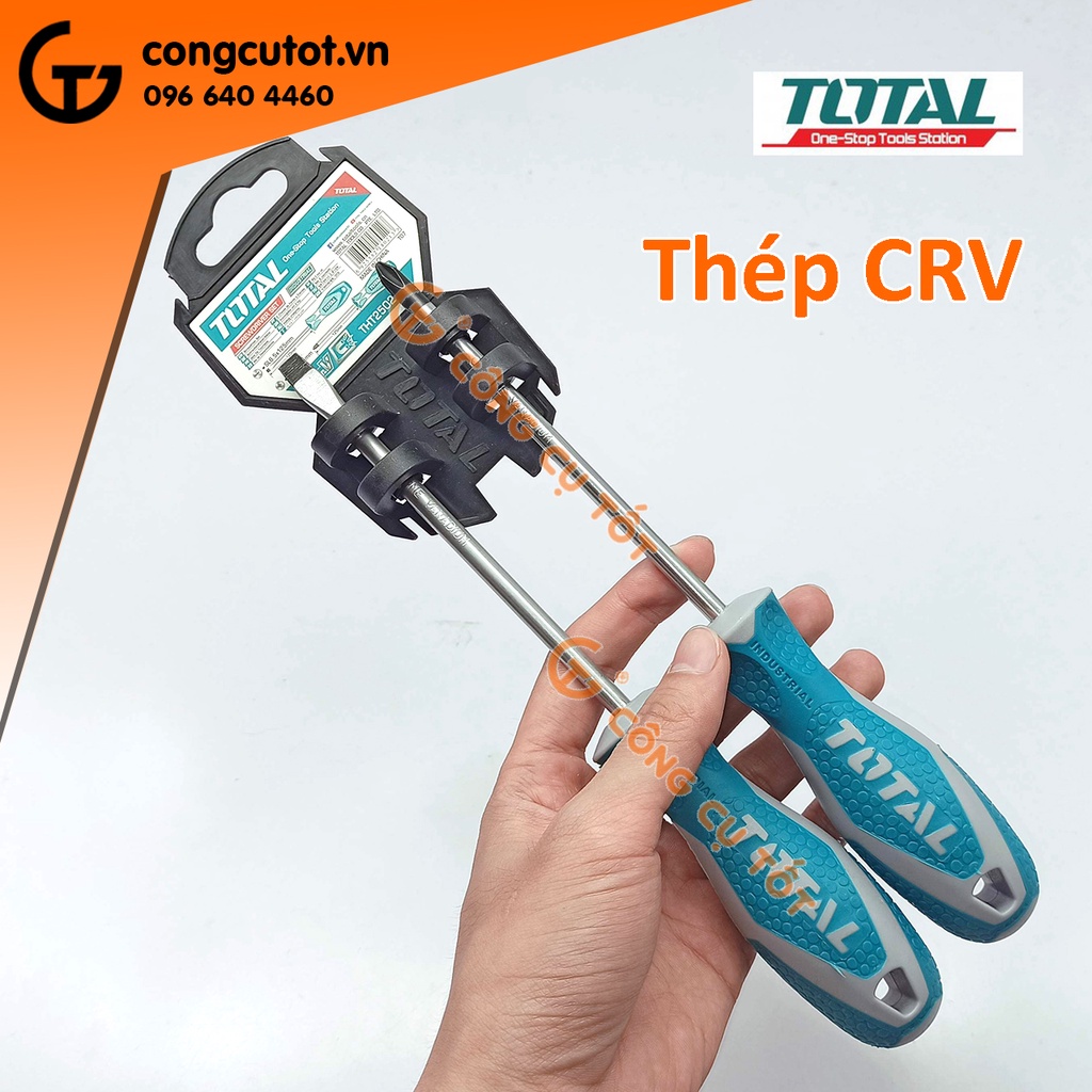 Bộ tô vít dẹp và bake 2 chi tiết Total THT250201