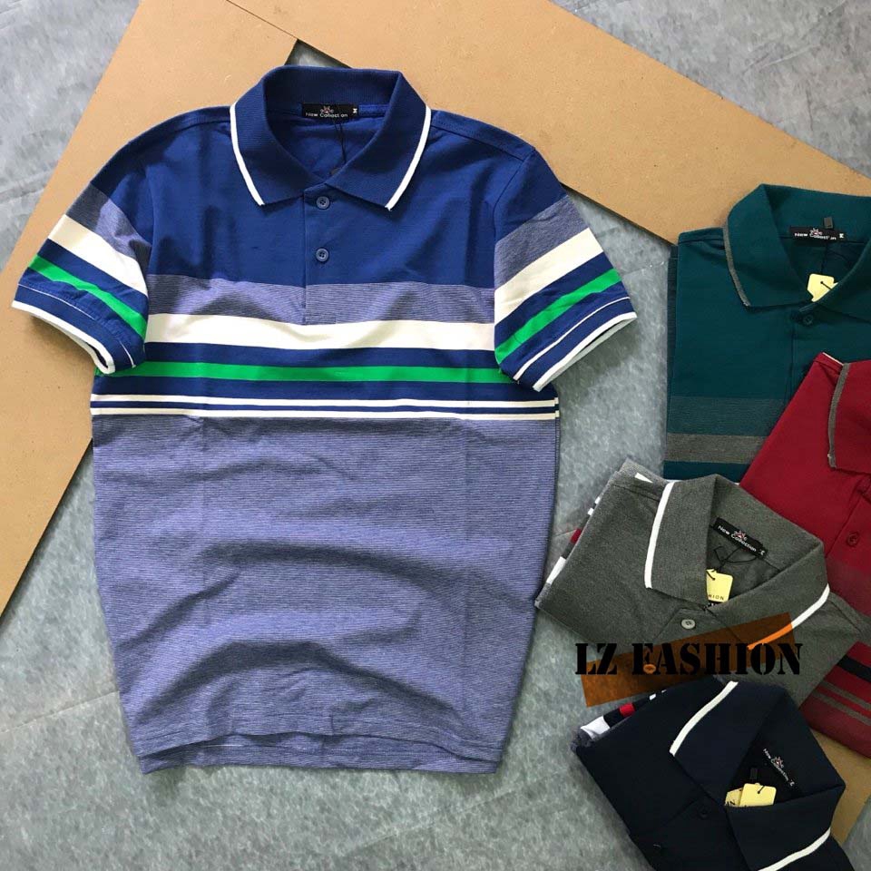 Áo thun nam có cổ sọc ngang, bo viền tay cao cấp - LZ FASHION - PS054 | BigBuy360 - bigbuy360.vn