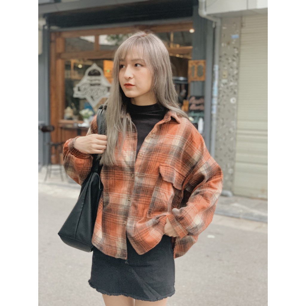 [Mã WASKT304 giảm 15% tối đa 30K đơn 99K] Áo sơ mi kẻ túi ngực SA398 1994closet | BigBuy360 - bigbuy360.vn