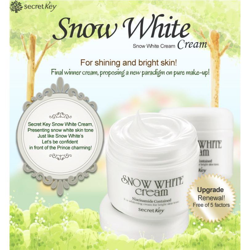 Combo dưỡng trắng da toàn diện Secret Key Snow White (Kem 50g + Tắm trắng 200g)