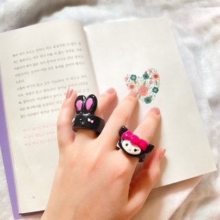 Nhẫn đất sét handmade - Clay ring - Kuromi
