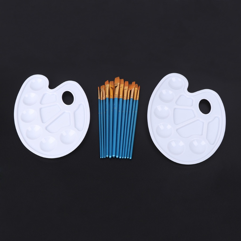 Set 14 Cọ Vẽ Màu Nước / Tranh Sơn Dầu Bằng Sợi Nylon Và Acrylic