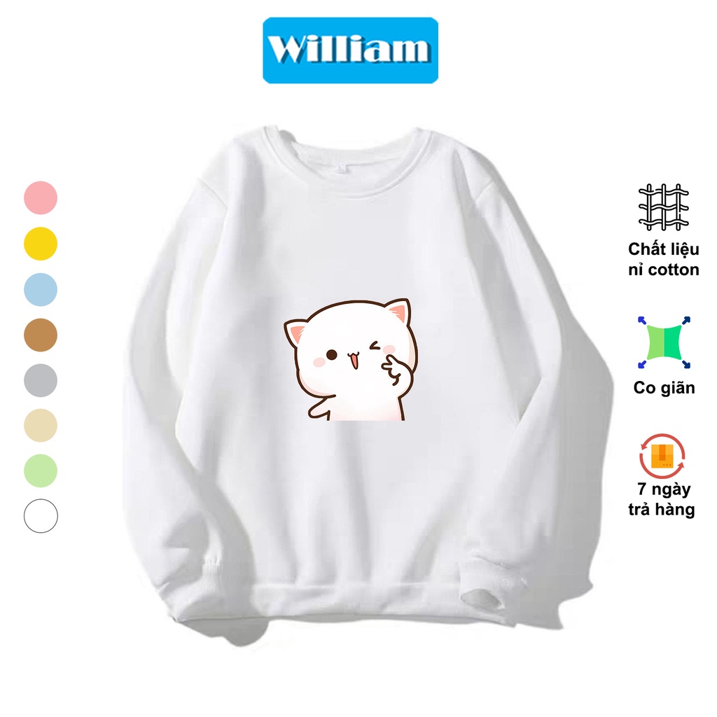 Áo sweater nam nữ hình Mèo dễ thương chất nỉ bông dày dặn, in Pet cao cấp William - DS221