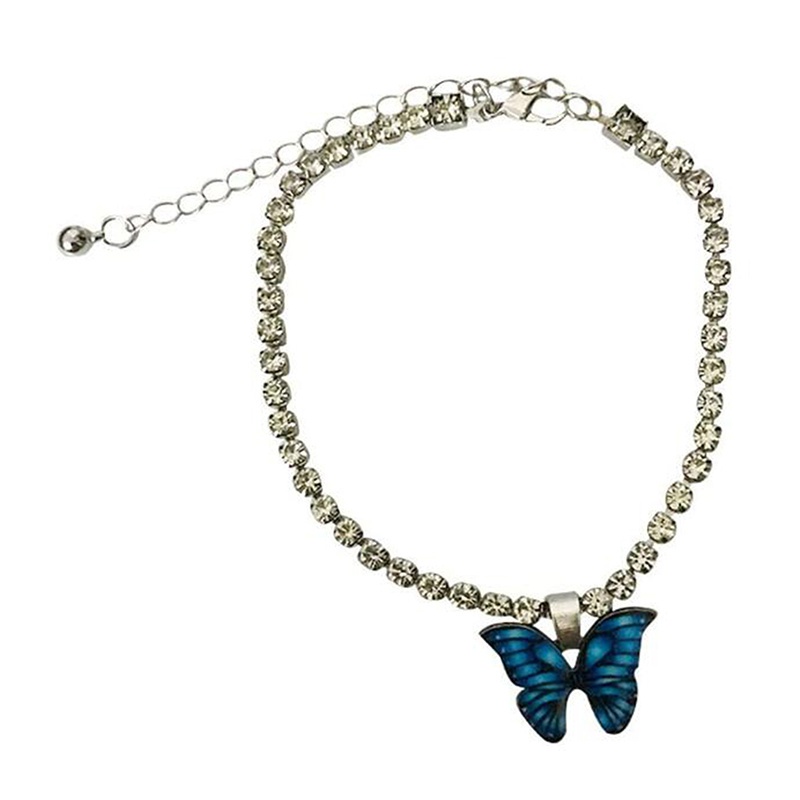Butterfly Pendant Anklet for Women Beach Foot Jewelry Crystal Chain Anklets Bracelet Fashion Party Summer Jewelry