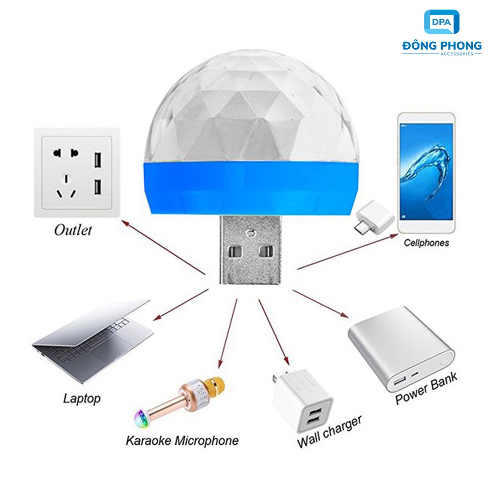 Đèn Led USB Vũ Trường Mini Cảm Ứng Theo Nhạc