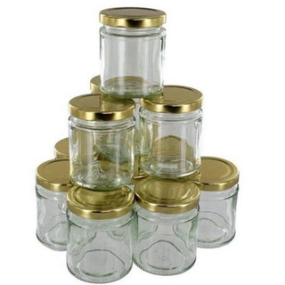 Hủ thủy tinh tròn 220ml / nắp vàng / nắp đen / nắp đỏ
