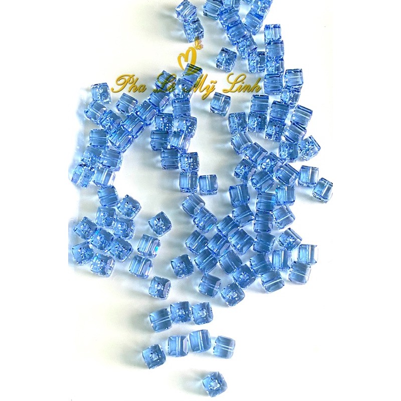 5 viên pha lê Swarovski vuông 6mm-8mm