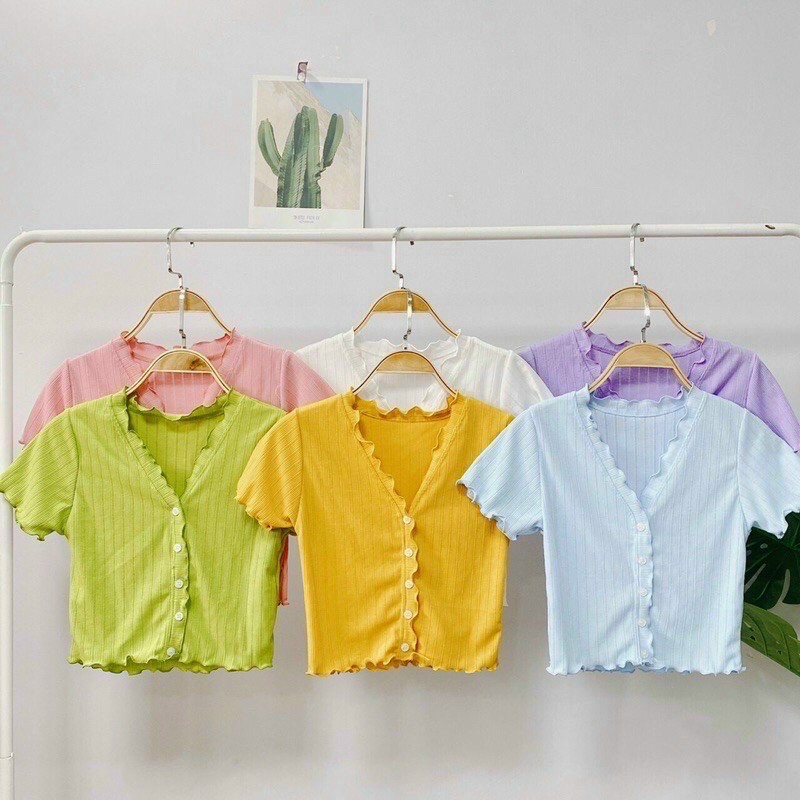 áo crotop viền bèo