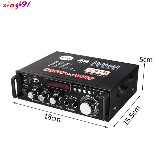 Amply HIFI kết nối bluetooth FM 2H có màn hình LCD công suất 600W đa năng