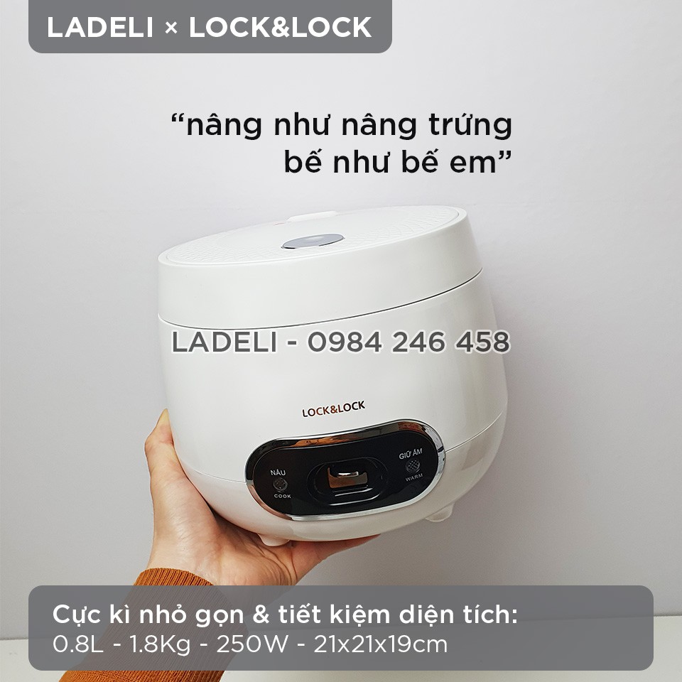 Nồi cơm điện mini 0.8L LOCK&amp;LOCK EJR426 công suất 250W bảo hành 12 tháng