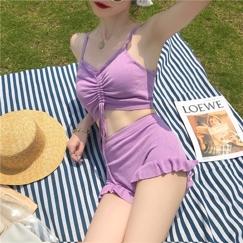 Molly bikini - Bộ bơi 2 mảnh áo dây gút, quần cạp cao bèo ống