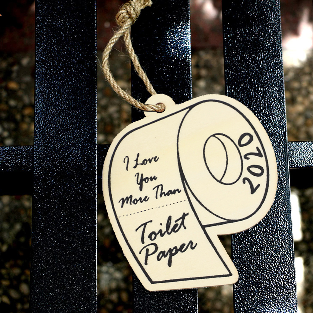 10PC/pack DIY Wooden 2020 Christmas Commemorative Toilet Paper Pendant /Personalized Home Small Pendant Decor