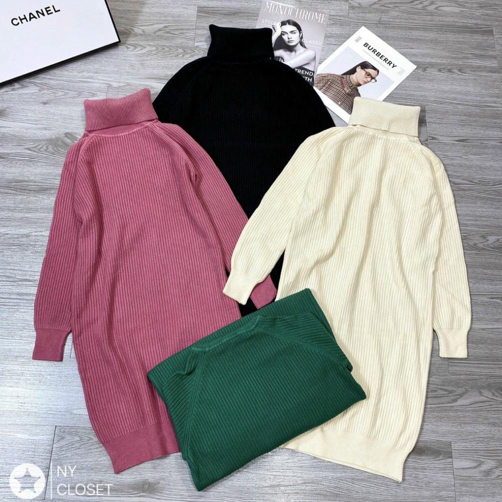 Váy len nữ, váy len tăm dáng dài cổ lọ bản to chất tăm dày mặc cực ấm hàng quảng châu cao cấp đủ màu | BigBuy360 - bigbuy360.vn