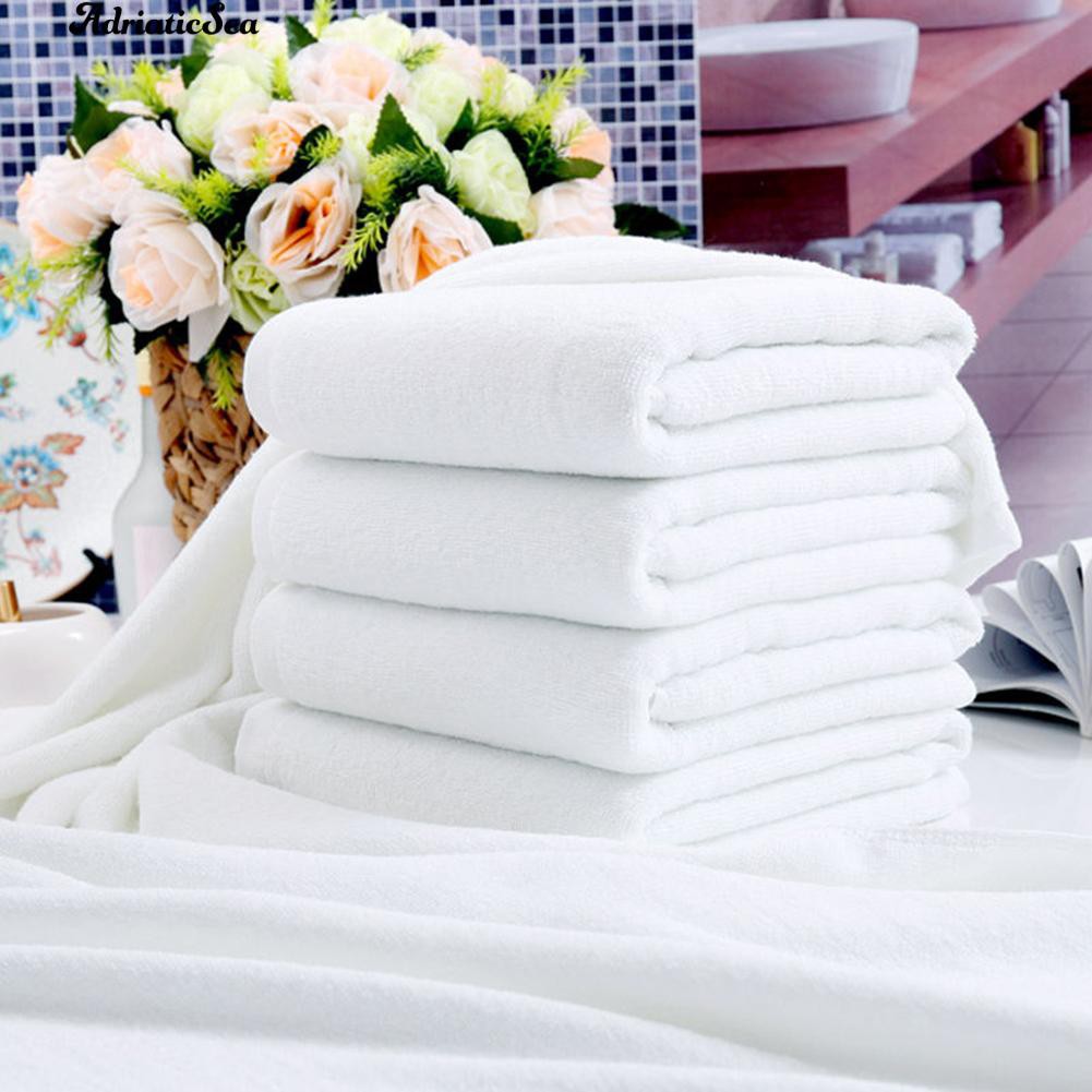 Khăn tắm vi sợi màu trắng đơn giản khổ 30*70cm chất lượng cao