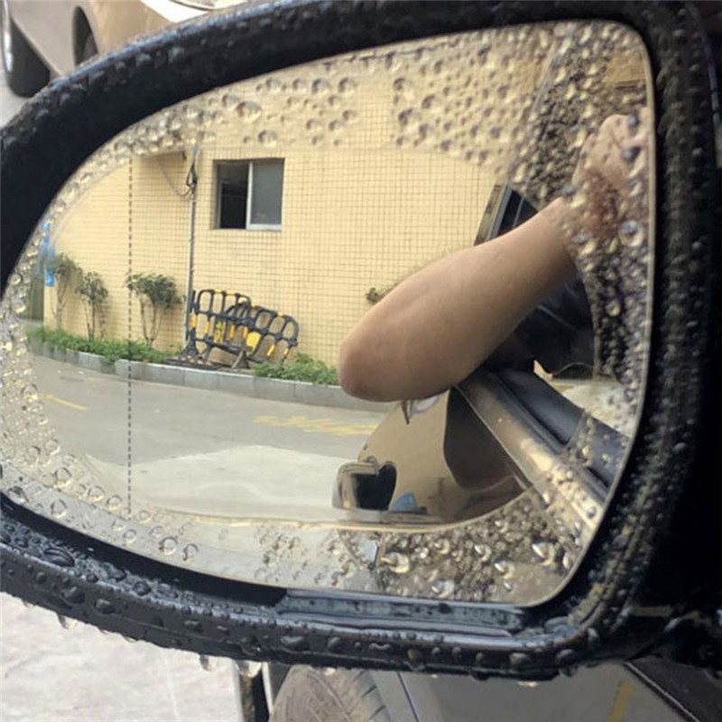 2 Miếng Dán Kính Chiếu Hậu Xe Hơi Chống Sương Mù Chống Nước 14.5x10cm