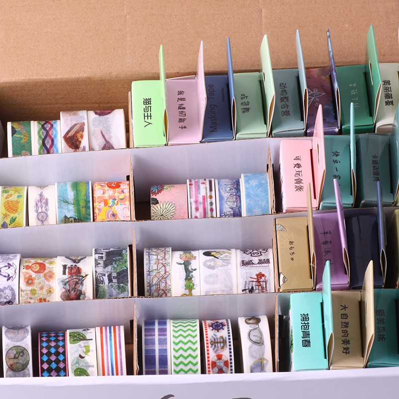 Cuộn băng dính in họa tiết ngẫu nhiên trang trí sổ tay tiện dụng